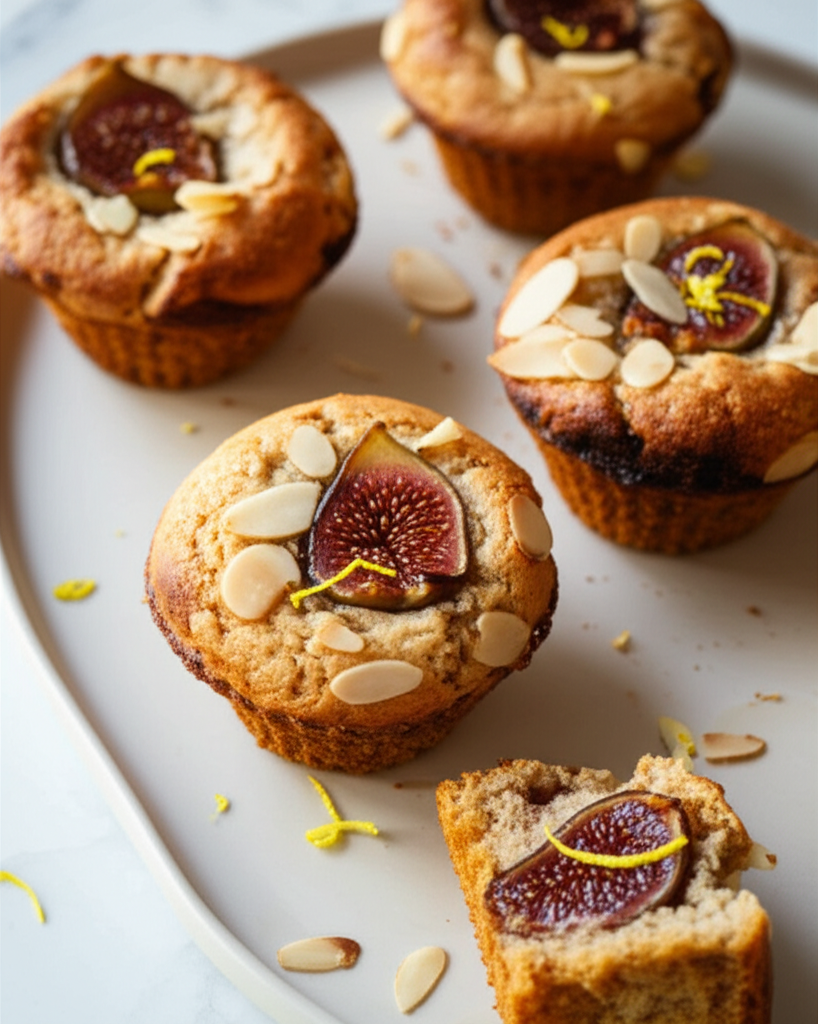 Almond Muffins With Gooey Fig Center image