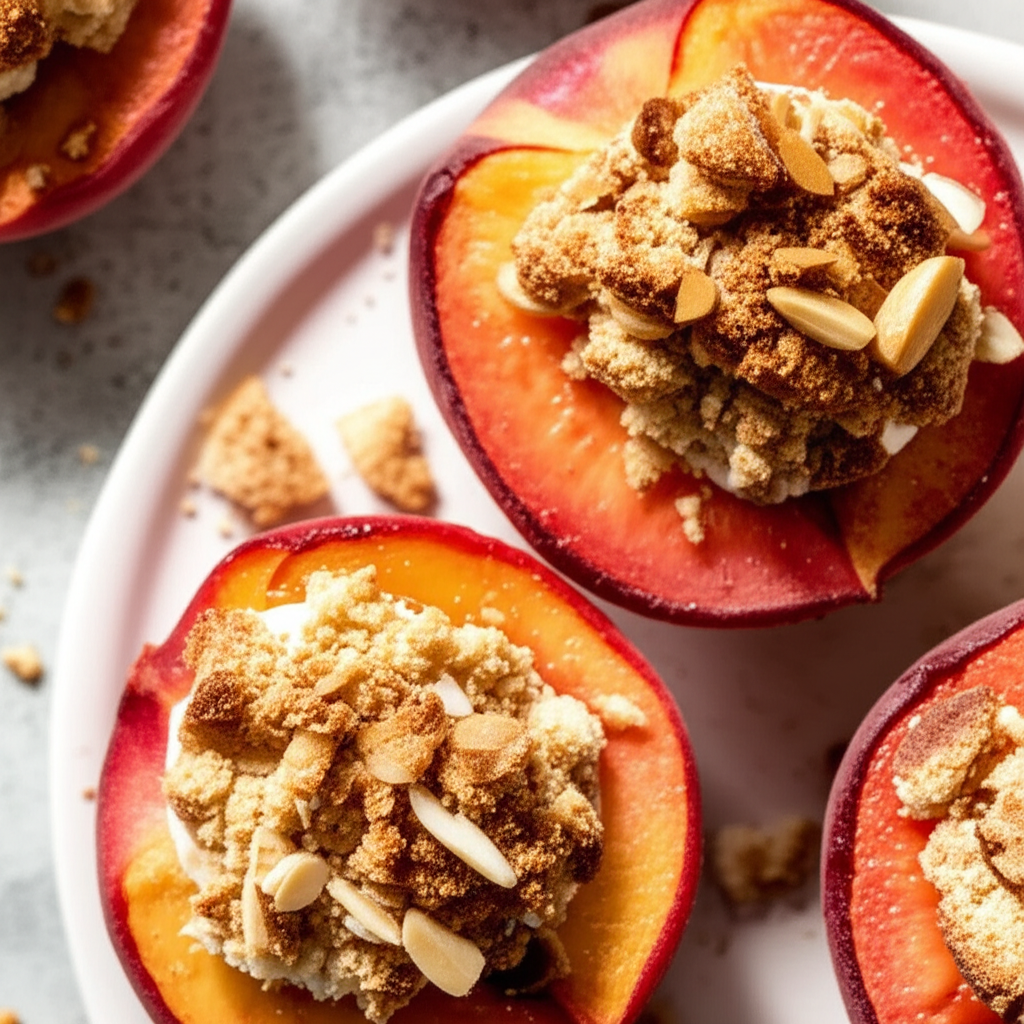 Almond Peaches With Amaretti Filling image