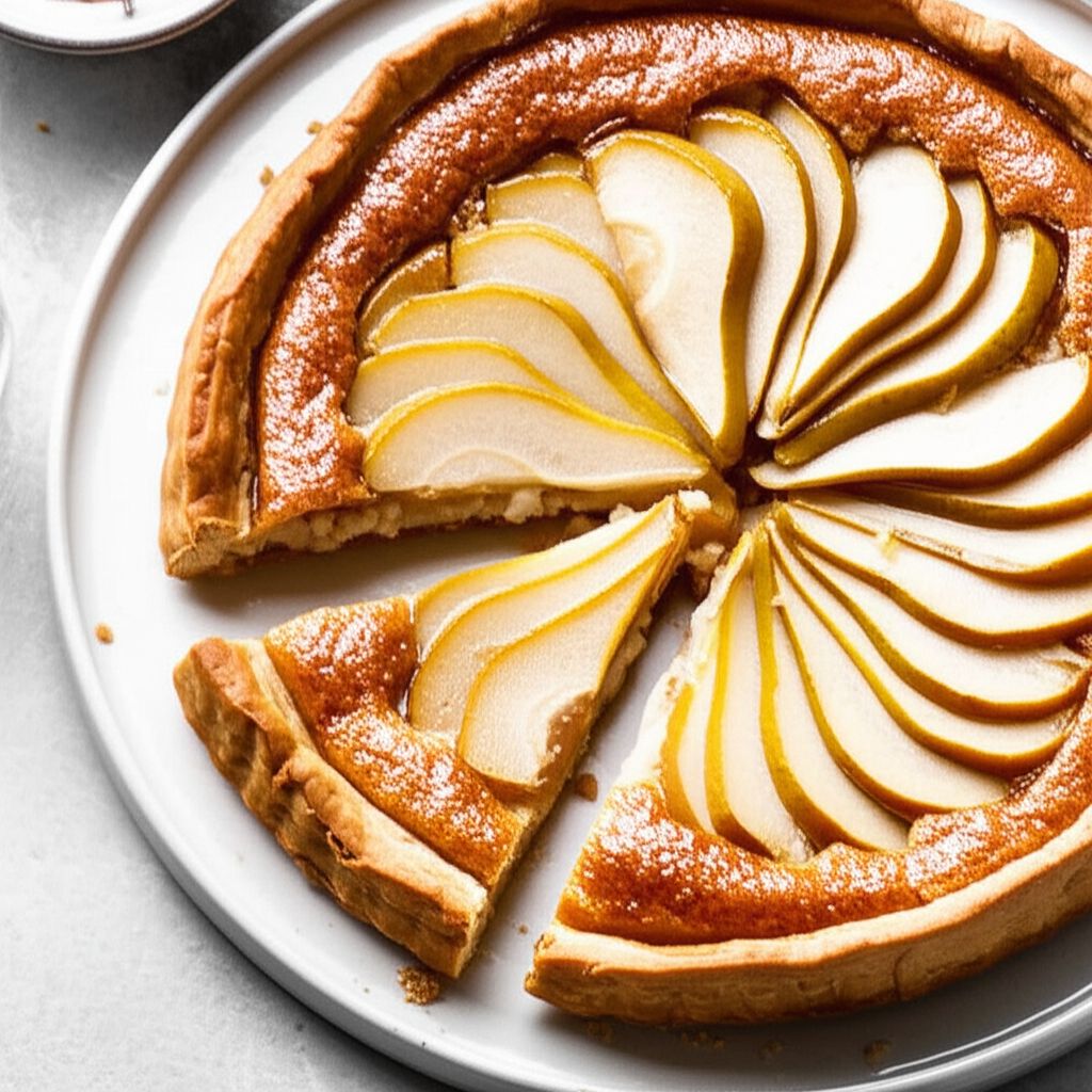 Almond Pear Flan image