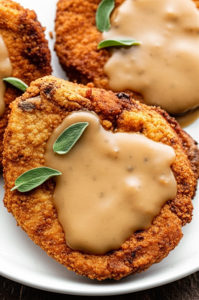 Fried Pork Chops And Gravy image