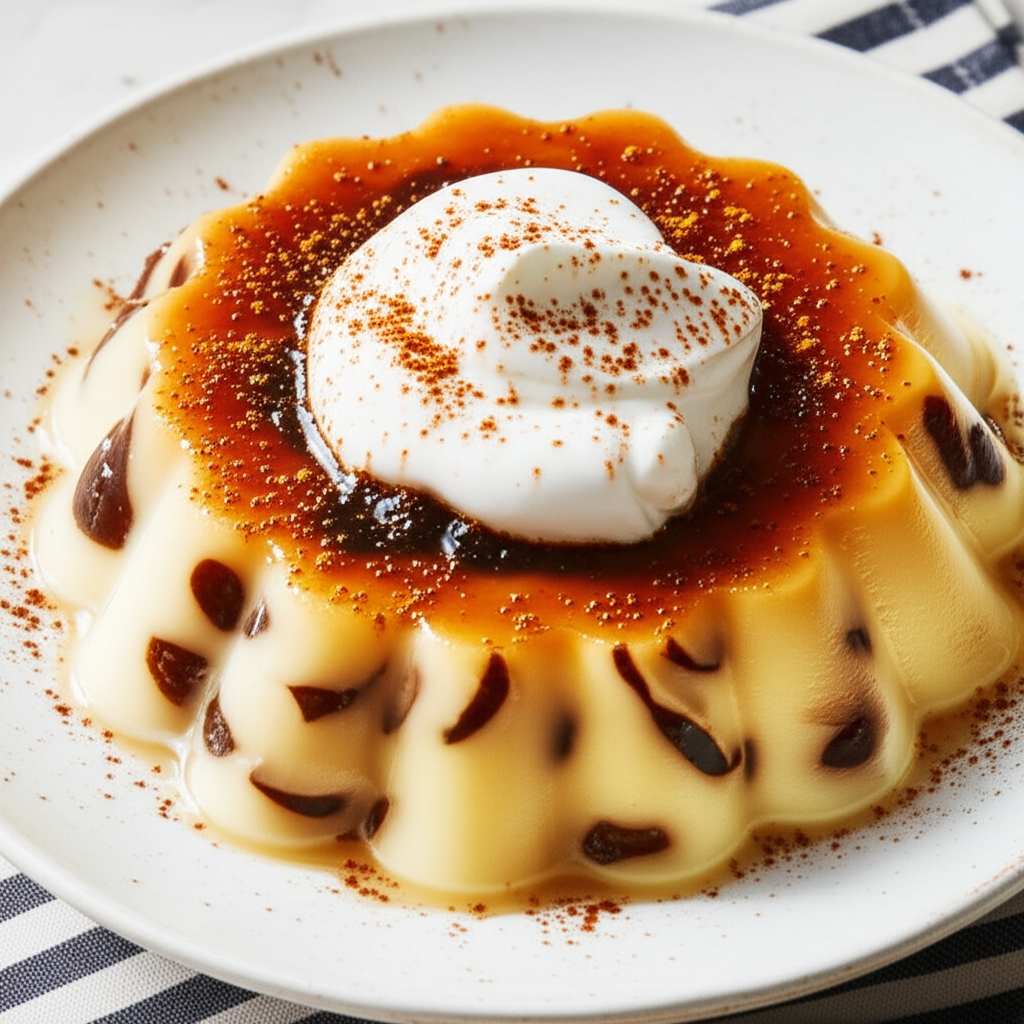 Almond Raisin Pudding Pudin De Almendras image