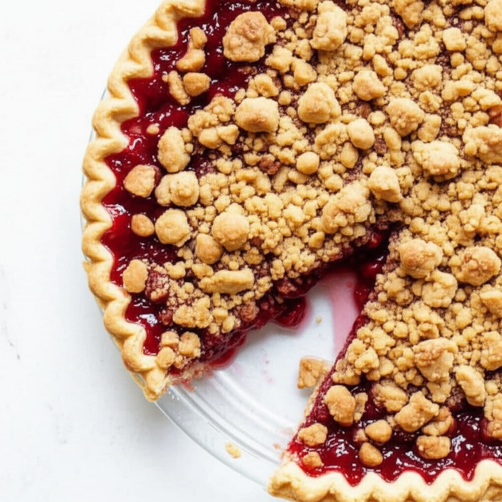 Almond Roca Fruit Pie A K A Toffee Crumb Fruit Pie image