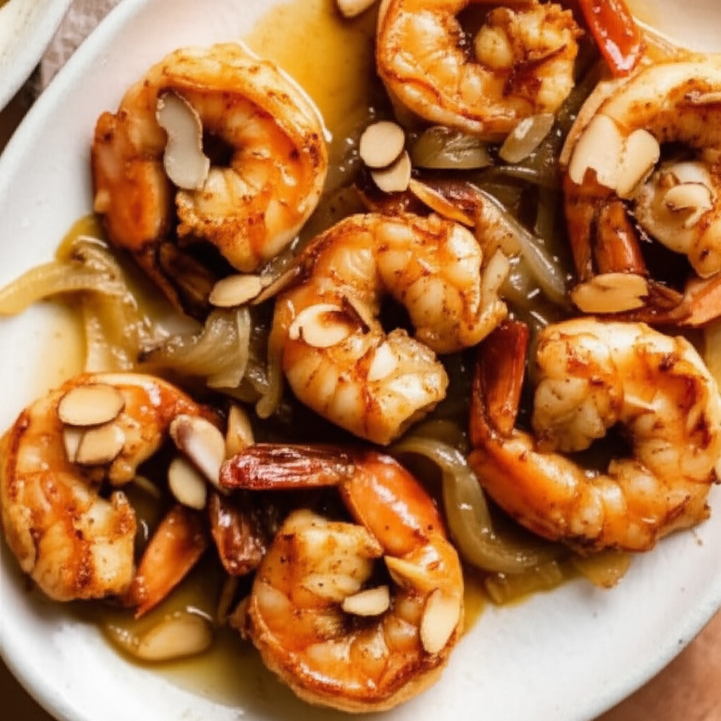Almond Shrimp With Amaretto Butter image
