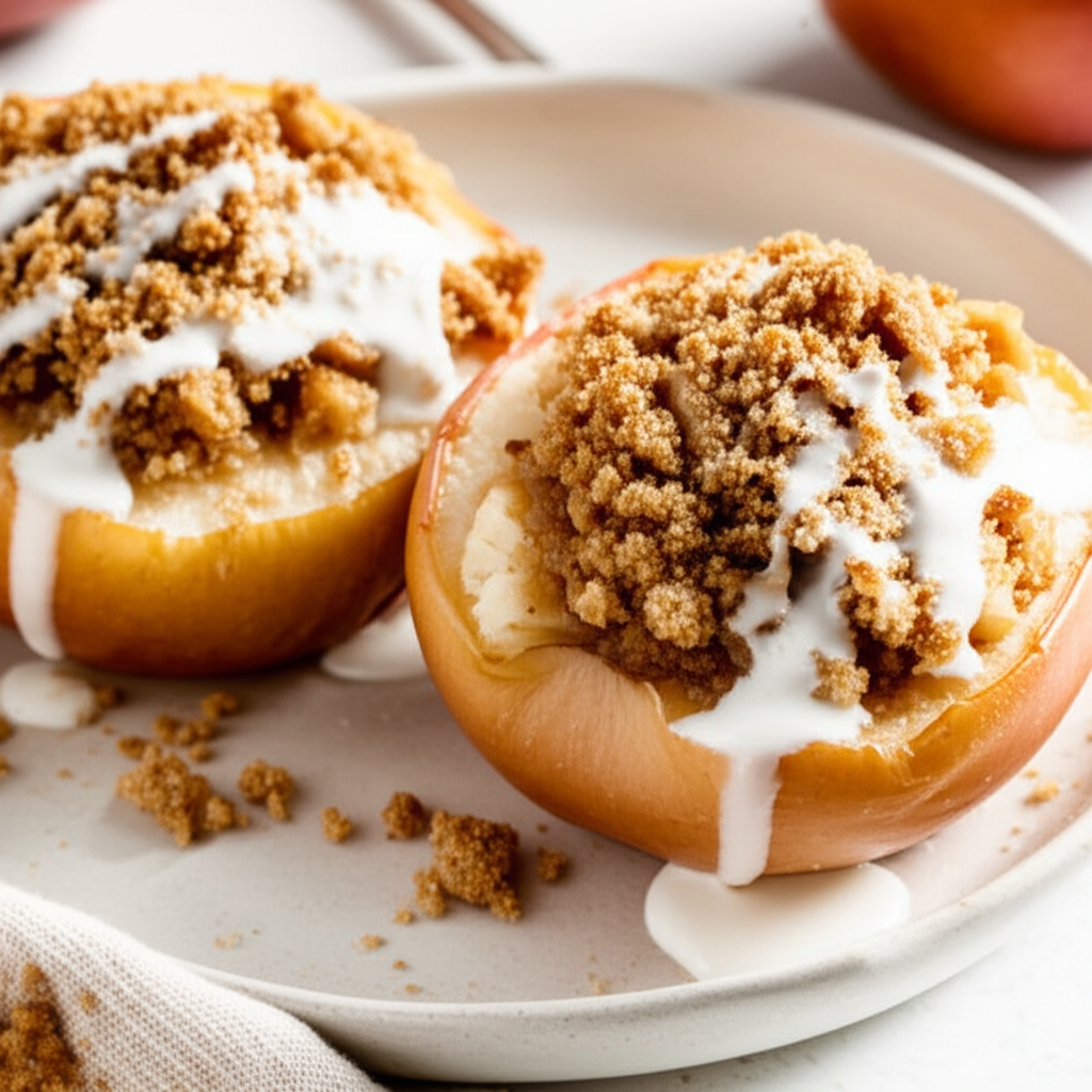 Almond Stuffed Baked Apple Halves image