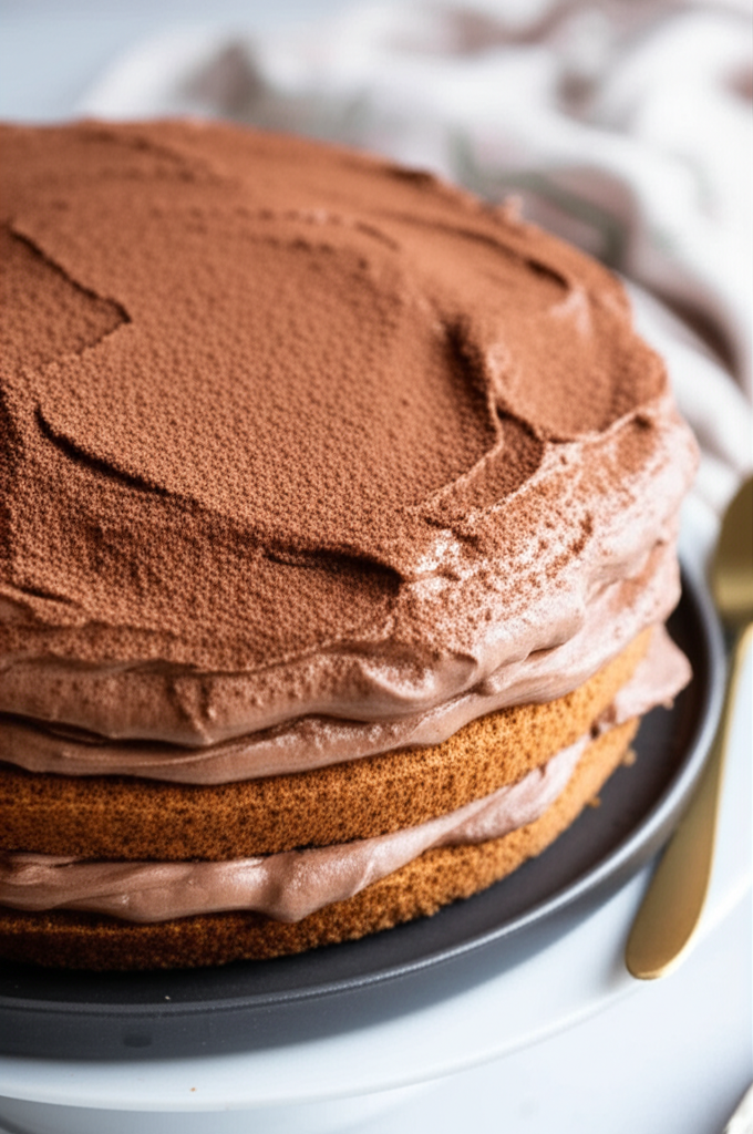 Almond Torte With Mocha Whipped Cream Frosting image