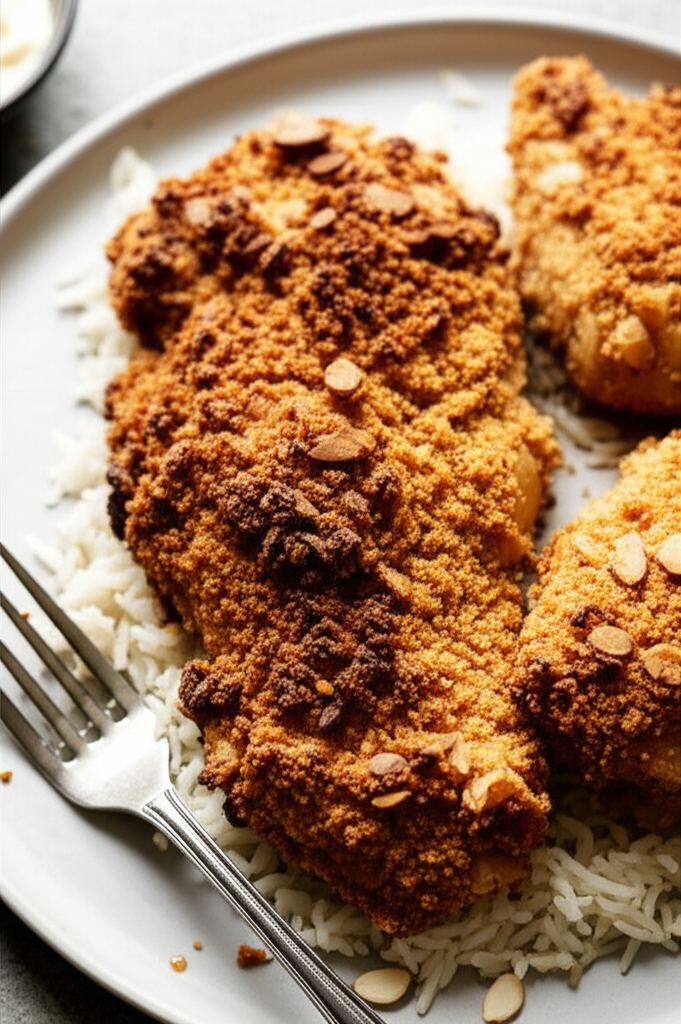 Almond Crusted Catalan Chicken image