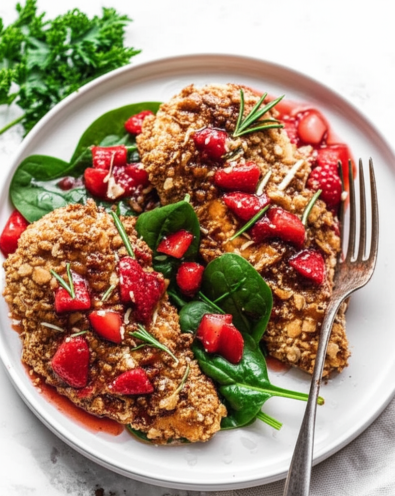 Almond Dusted Strawberry Balsamic Chicken Breasts image