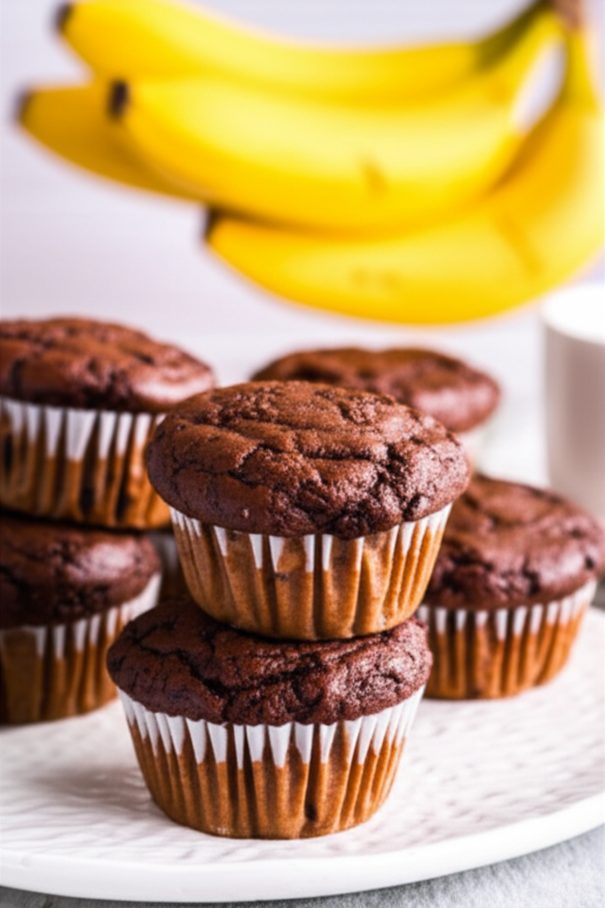 Almost Chocolate No Egg Banana Muffins image