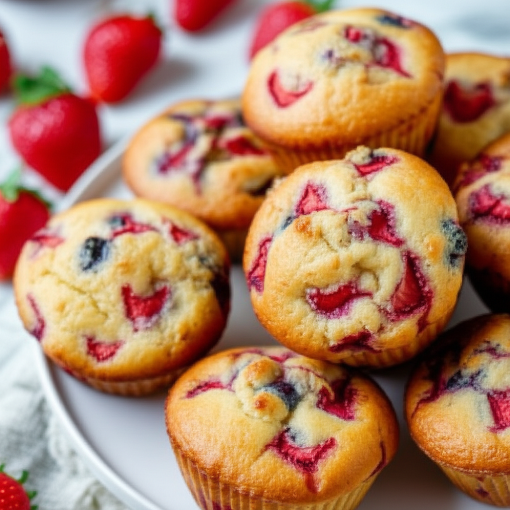 Almost Fat Free Strawberry Muffins image
