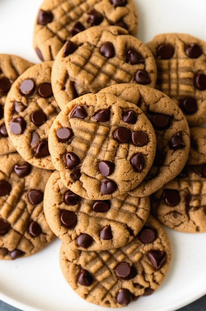 Almost Flourless Chocolate Chocolate Chip Peanut Butter Cookies image