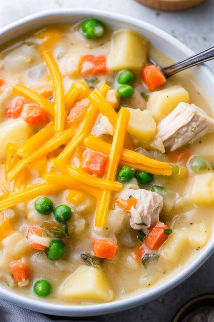 Almost Too Easy Potato Chicken Cheese Soup image