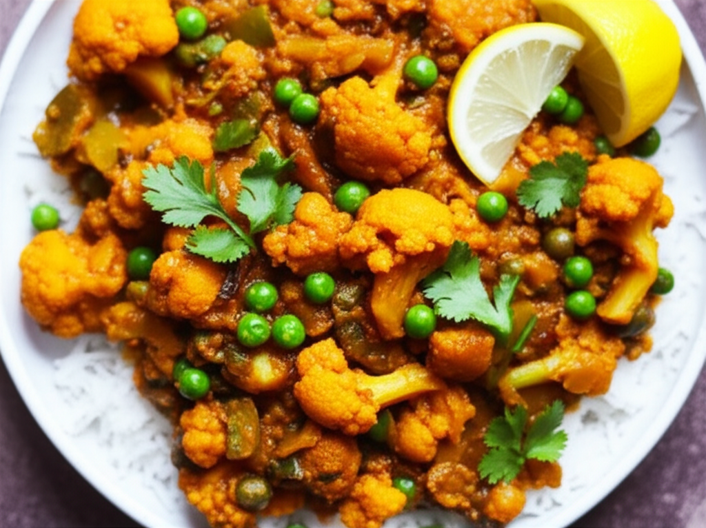Aloo Gobi Mattar Cauliflower Pea And Potato Curry image