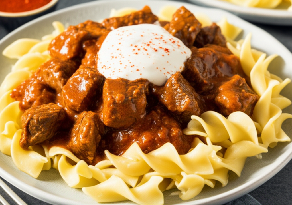 Alpine Beef Goulash With Noodles image