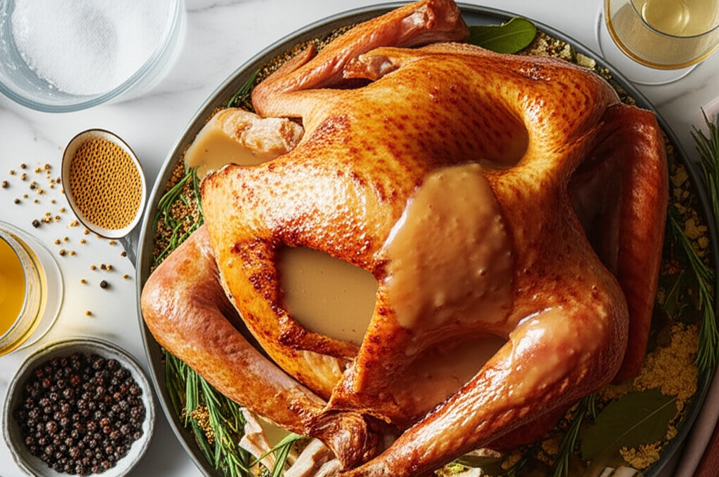 Alsatian Brined Turkey With Riesling Gravy image