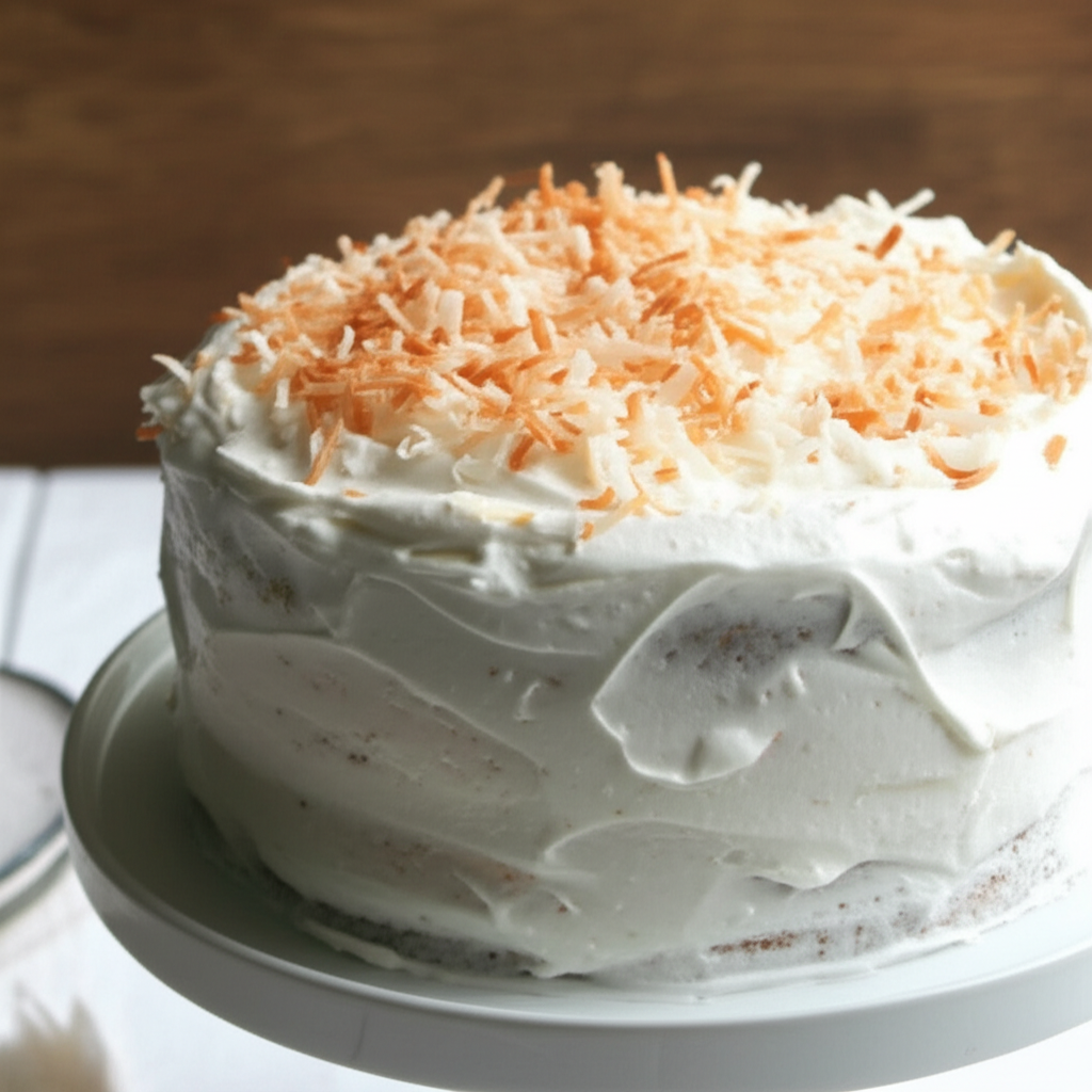 Alton Brown S Coconut Cake With 7 Minute Frosting image