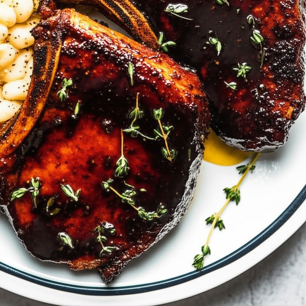 Alton Brown S Molasses And Coffee Pork Chops image