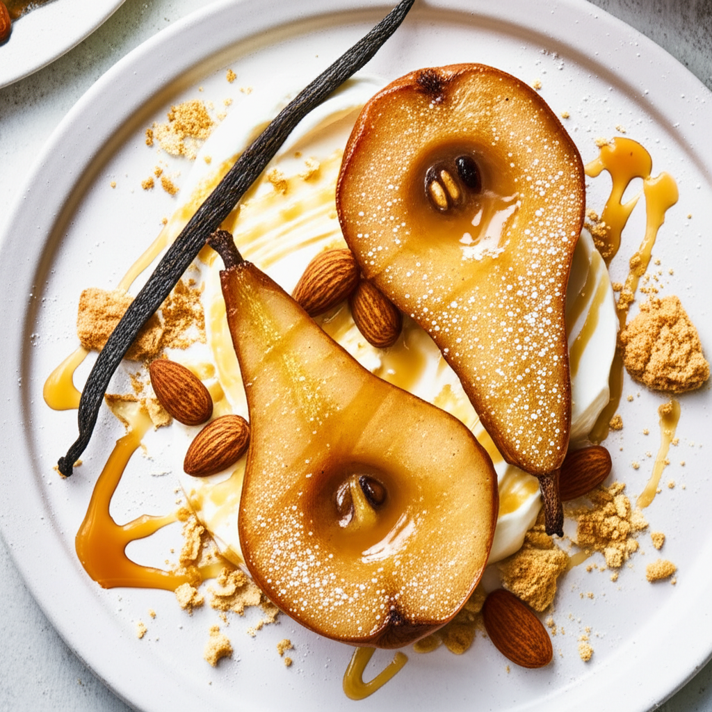 Amaretto Baked Pears With Mascarpone image