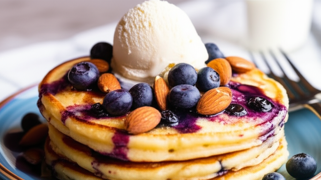 Amaretto Blueberry Pancakes image