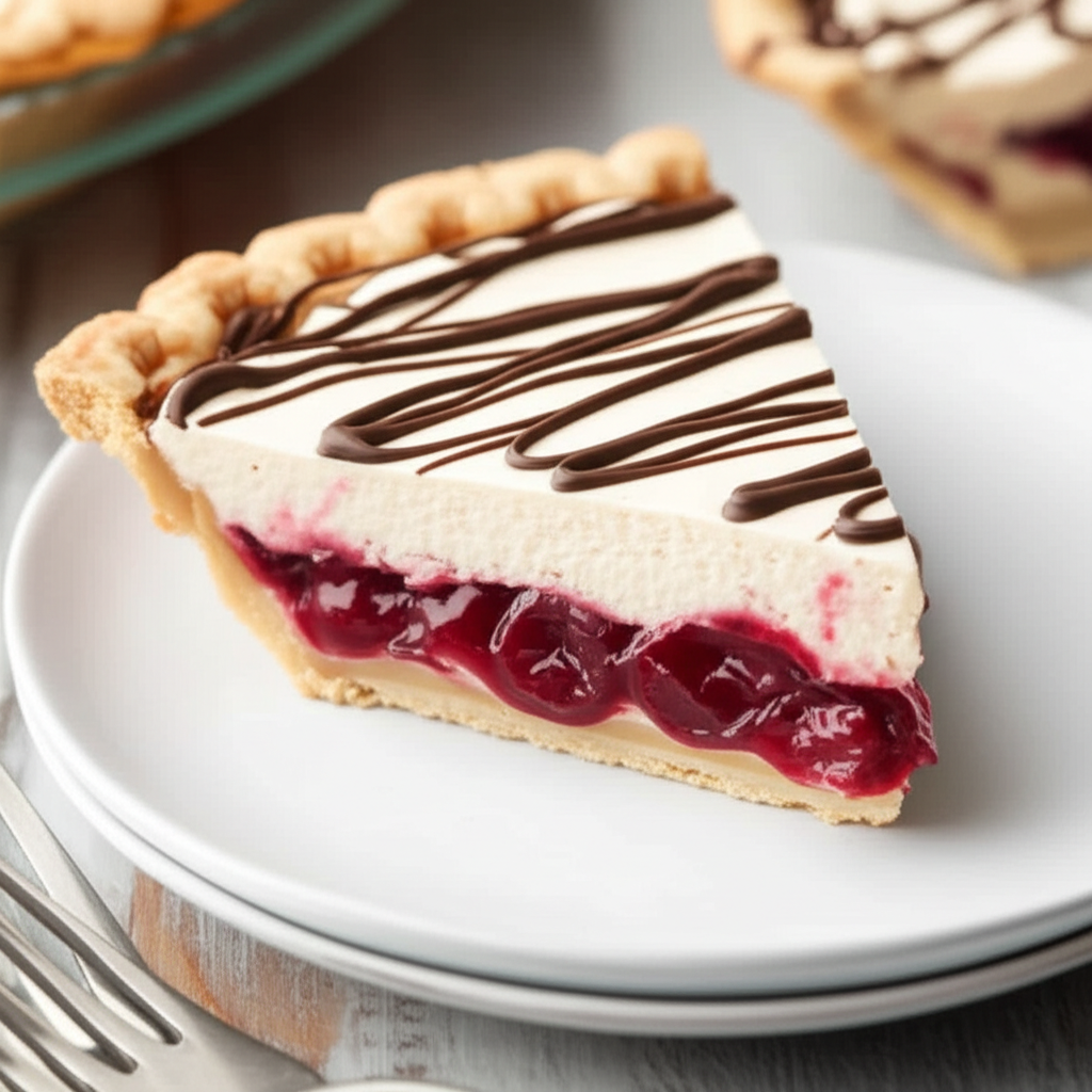 Amaretto Rum Cherry Cream Pie image