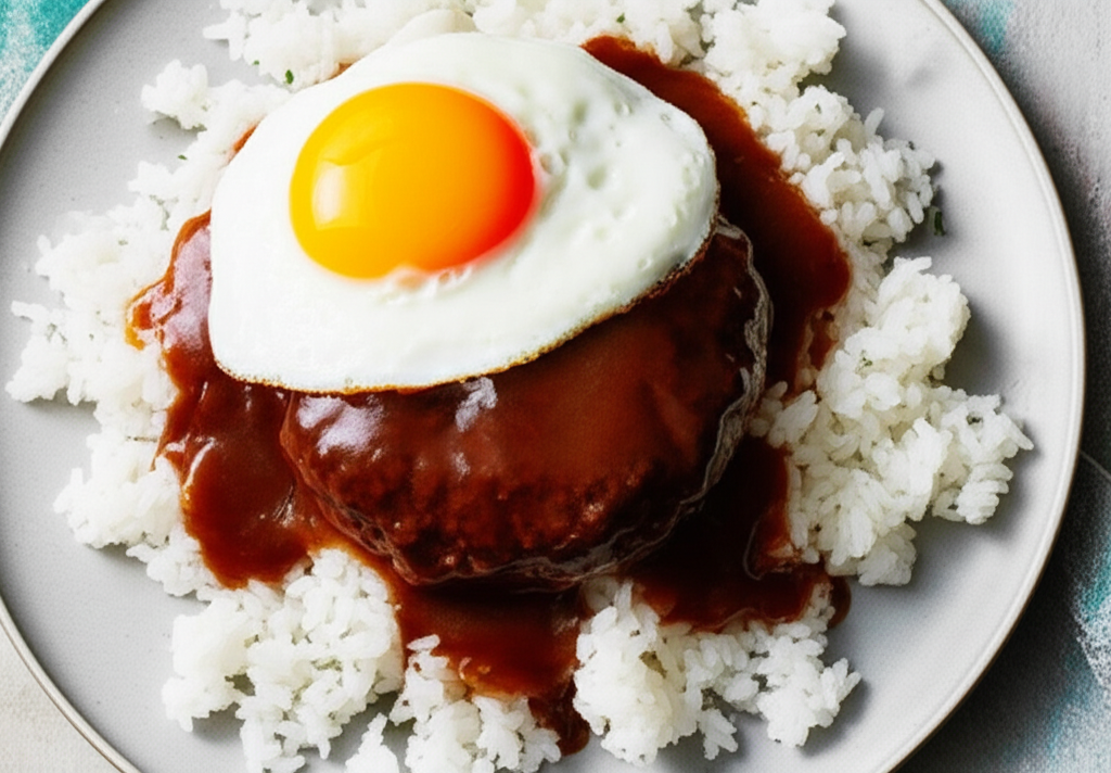 Loco Moco Style Hamburger Steak With Gravy image