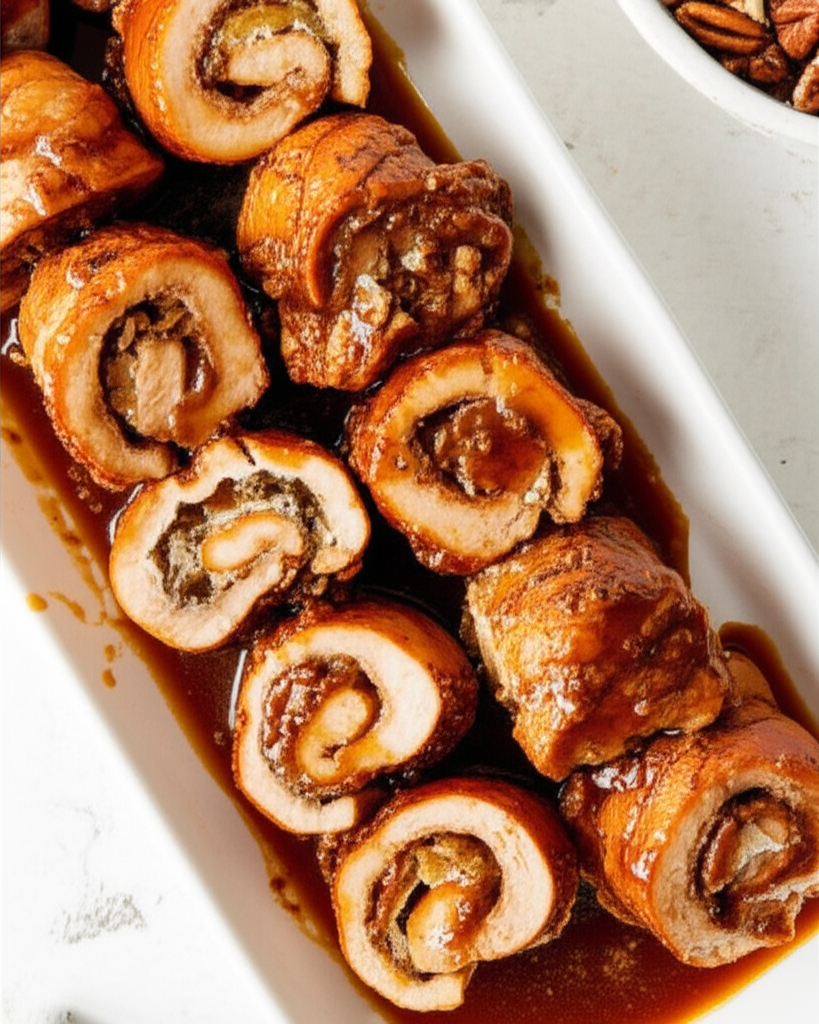 Chicken Rolls In Praline Glaze image