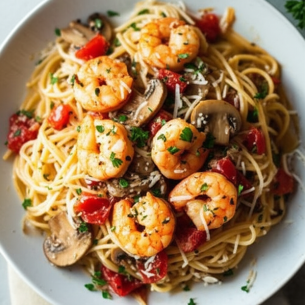 Amazing Angel Hair Pasta With Shrimp image
