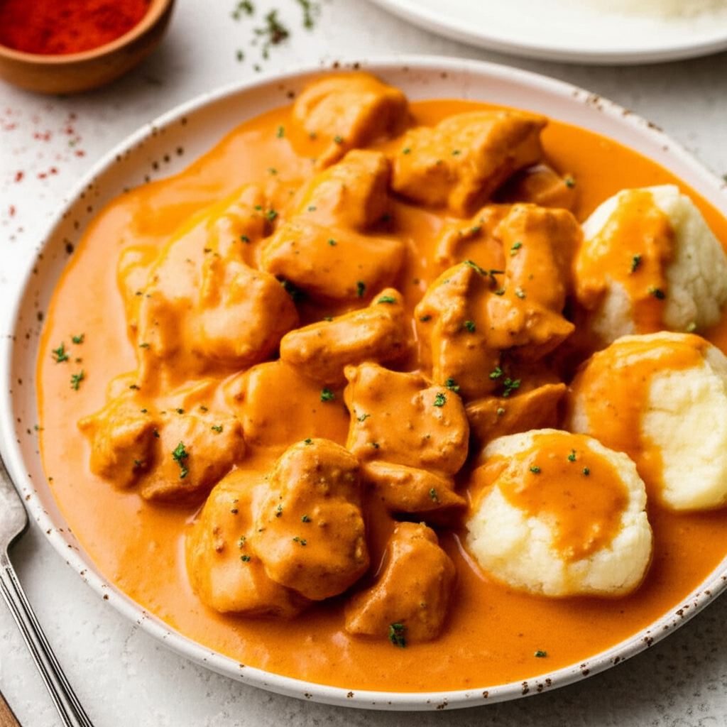 Amazing Hungarian Chicken Paprikash With Dumplings image