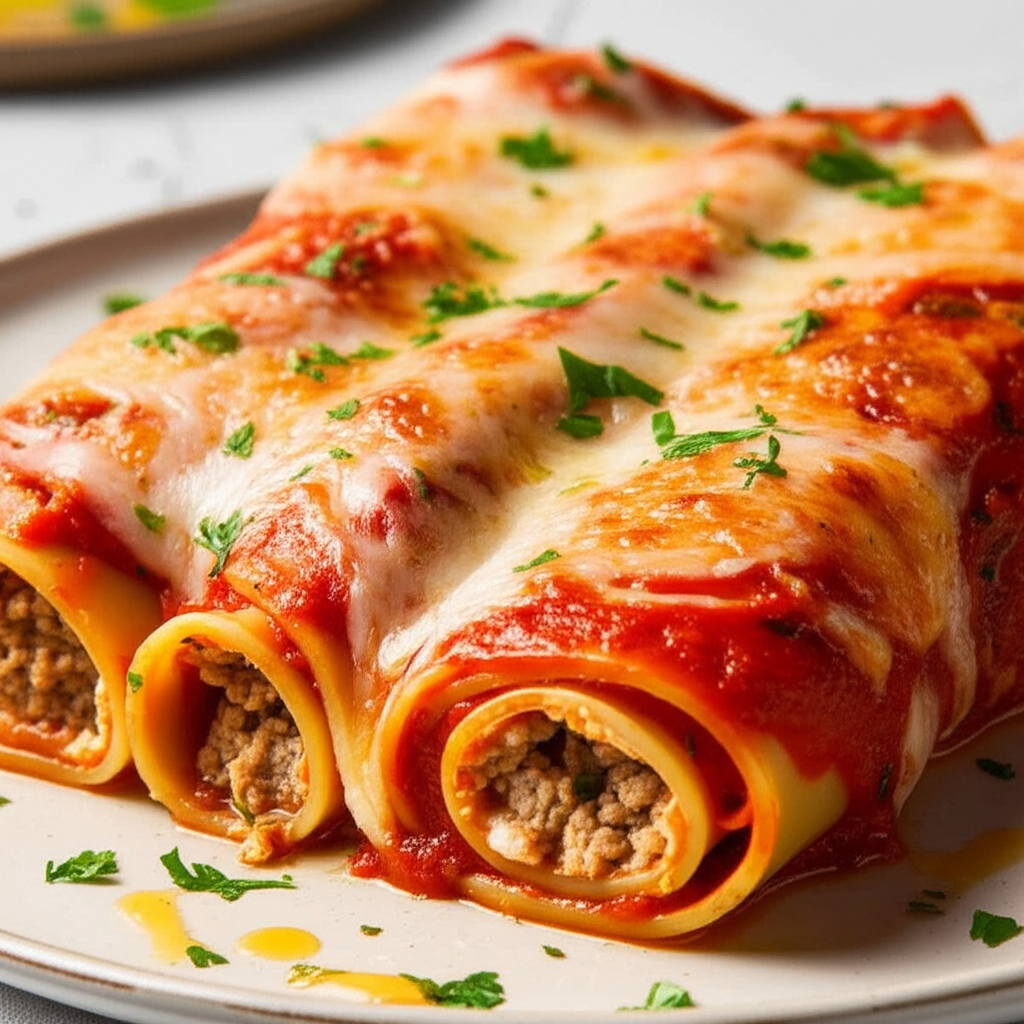Amazing Low Fat Turkey Lasagna Roll Ups image