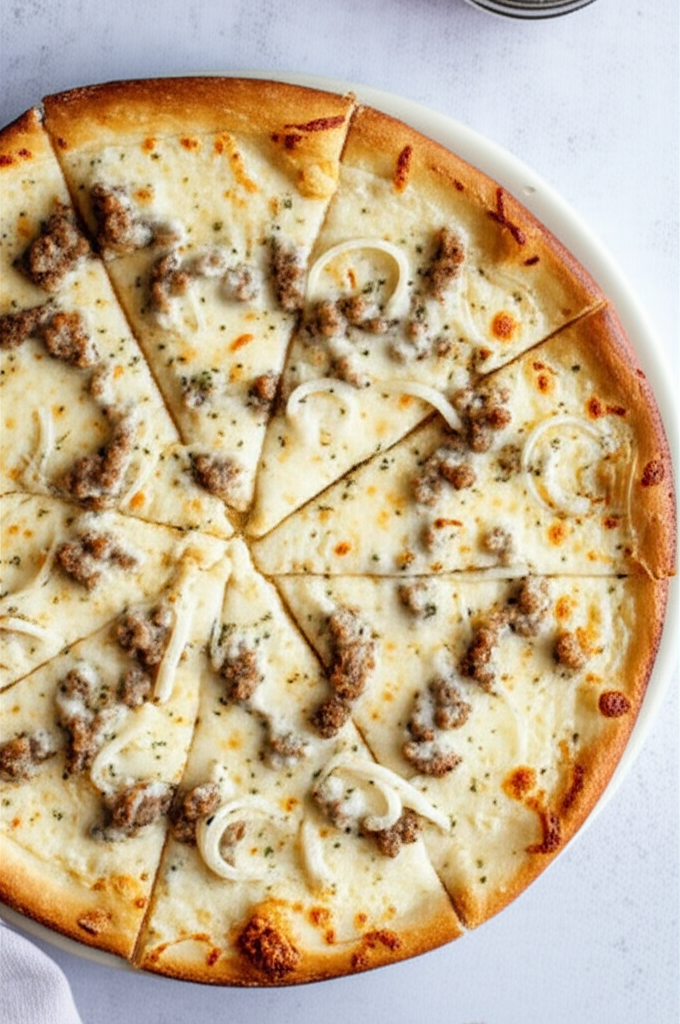 Amazing Ny Style White Garlic Pizza image