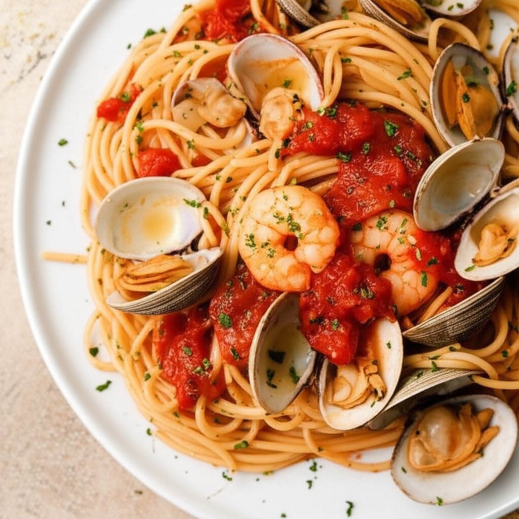 Amazing Spaghetti With Seafood Sauce image