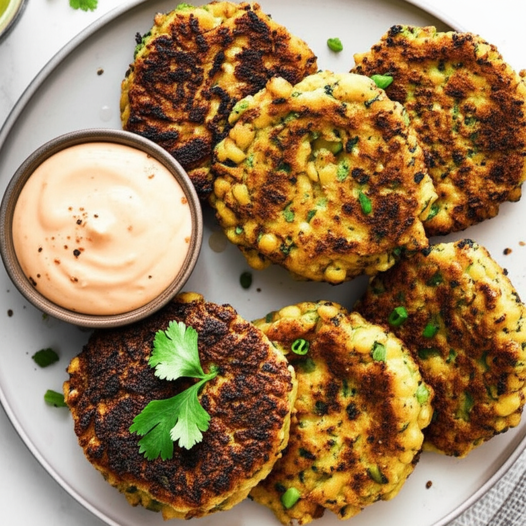 Chickpea Fritters With Hot Pepper Mayonnaise image