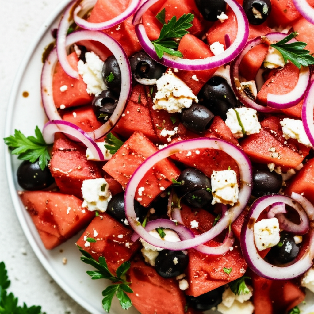 Amazing Watermelon Greek Salad With Feta image