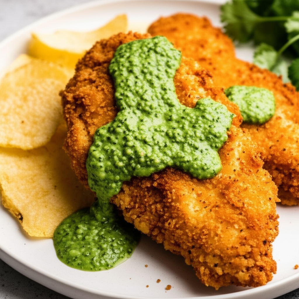 Amazon Fried Chicken Breasts With Cilantro Sauce image