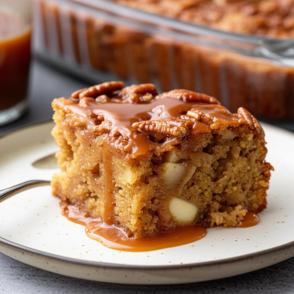 Amish Apple Cake With Hot Caramel Sauce image