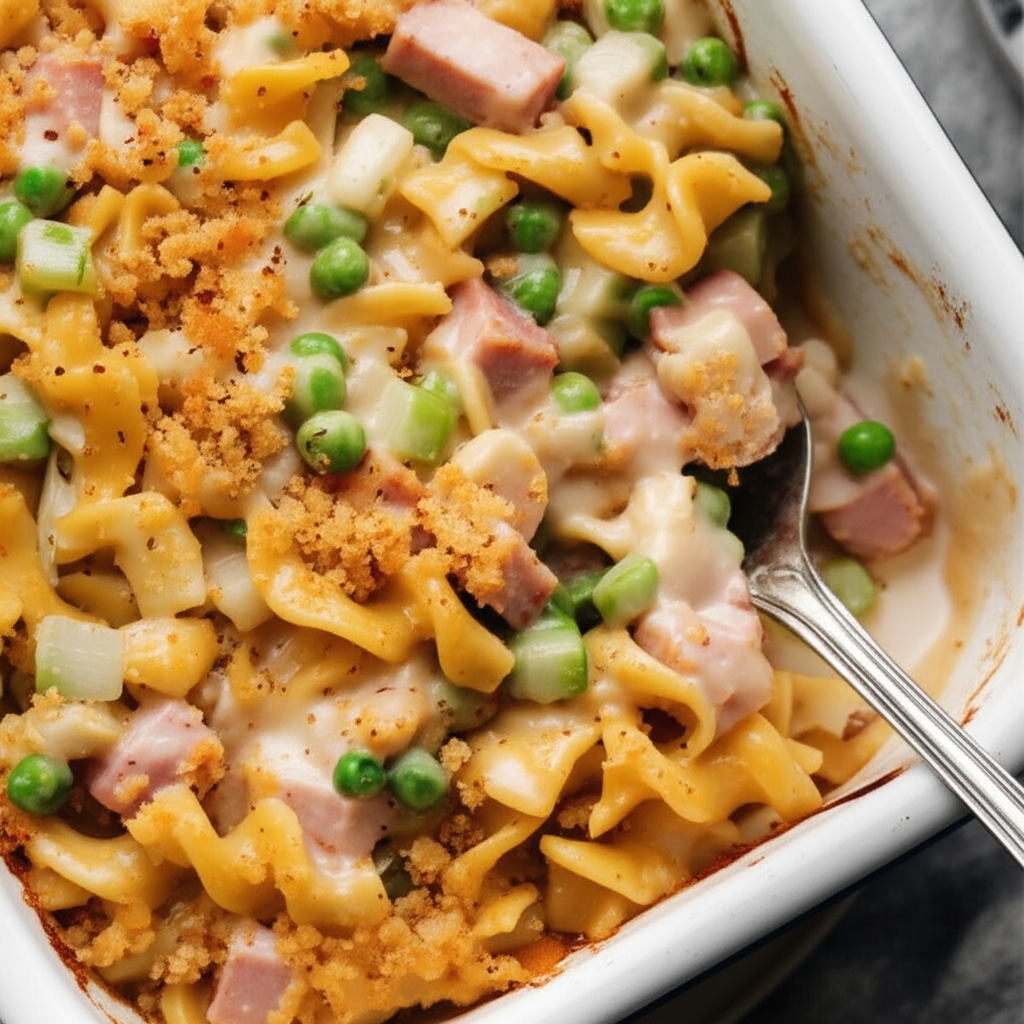 Amish Baked Noodles With Ham image