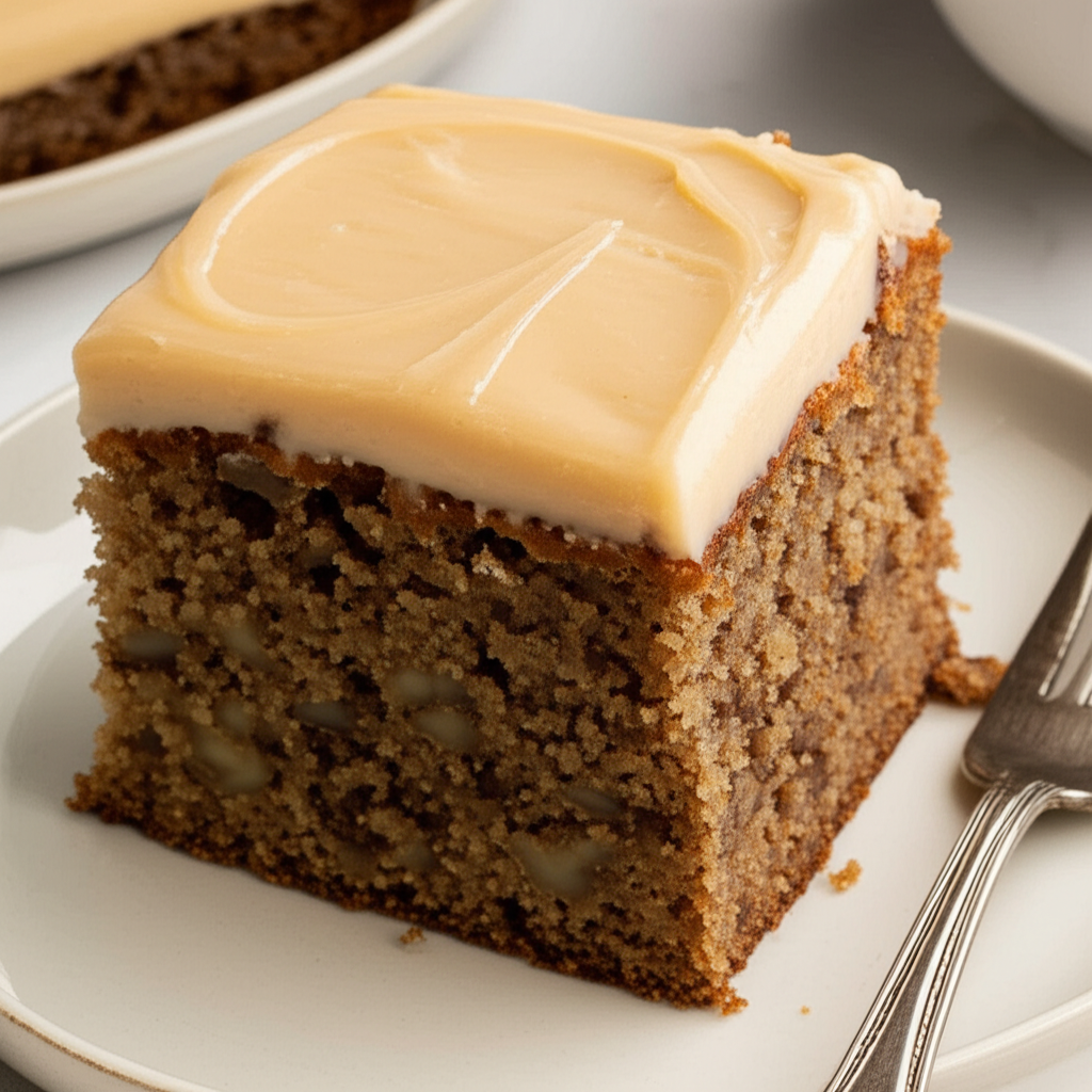 Amish Banana Nut Cake With Penuche Frosting image