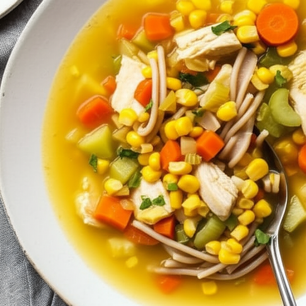 Amish Style Chicken And Corn Soup Ww Core image