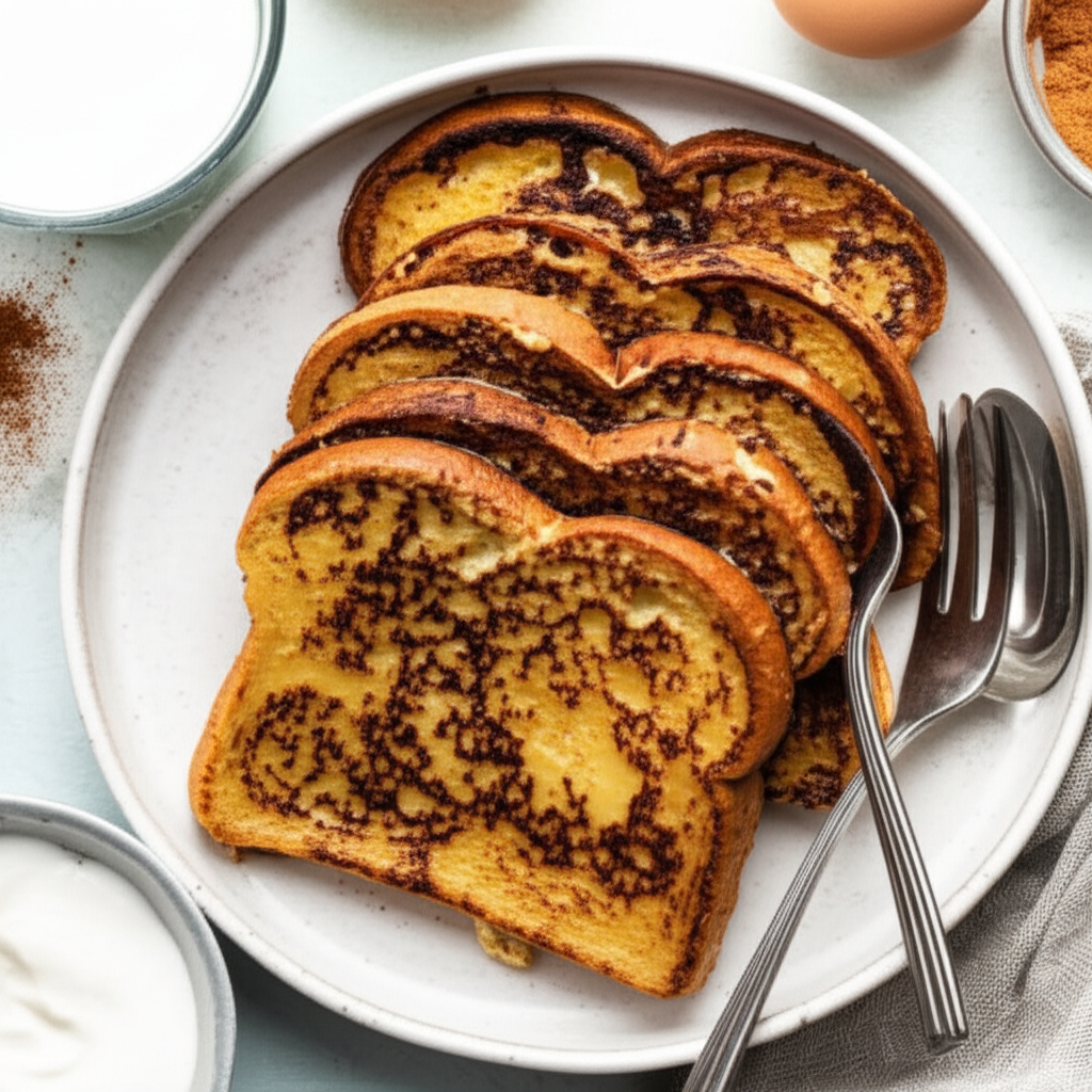 Amish Style French Toast Breakfast Is Served image