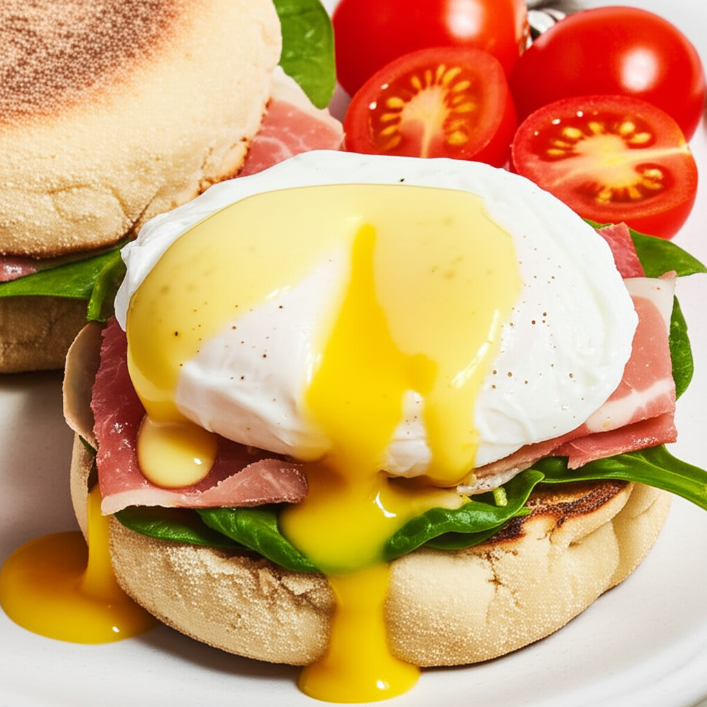 Amorous Poached Egg Sandwich With Swiss Cheese Sauce image