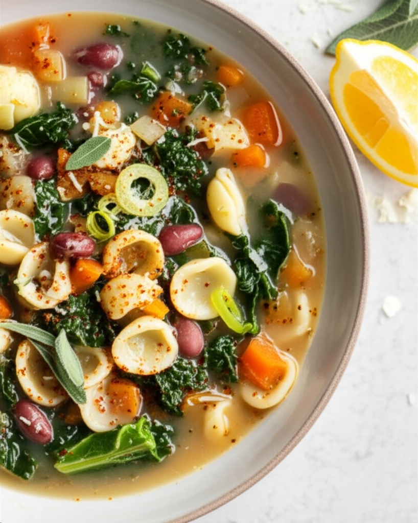 Amy Scattergood S Cranberry Bean Lacinato Kale And Pasta Soup image