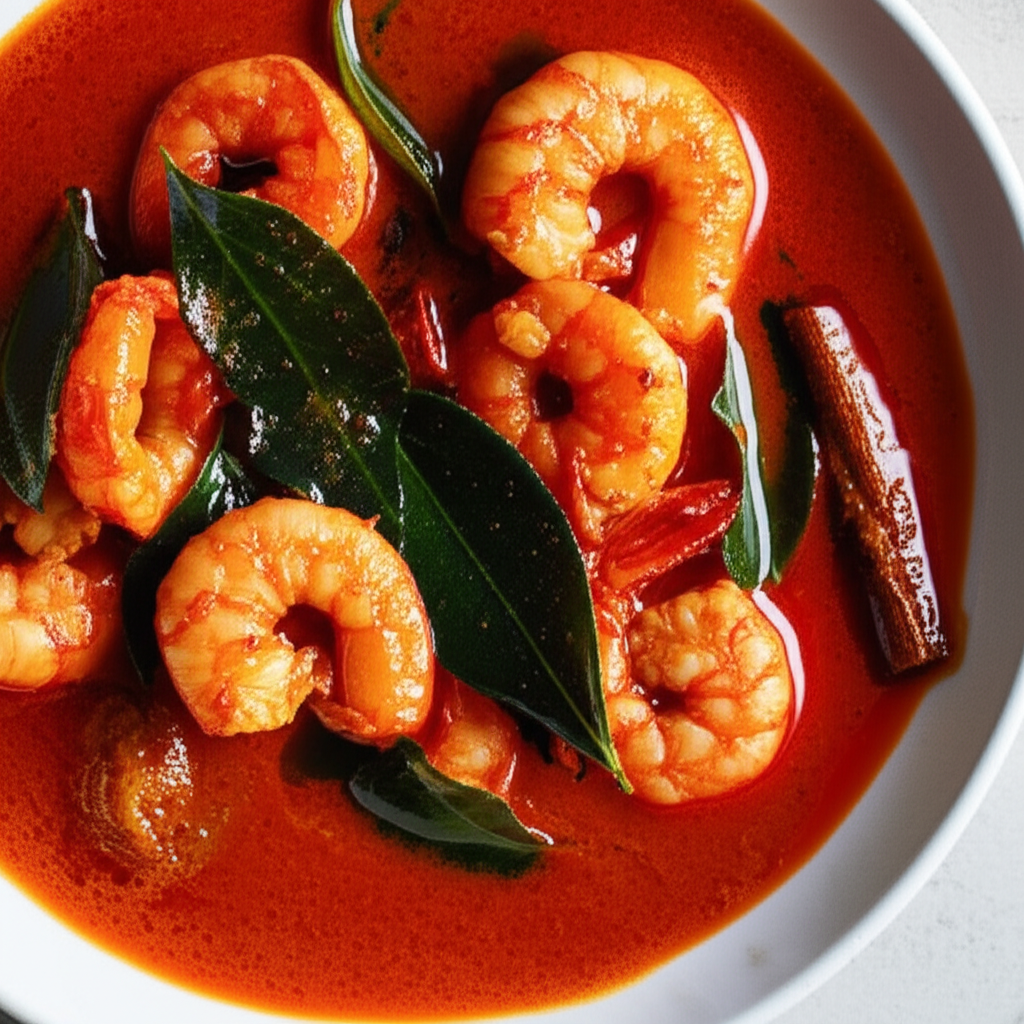 Rathu Isso Curry Sri Lankan Red Prawn Curry image