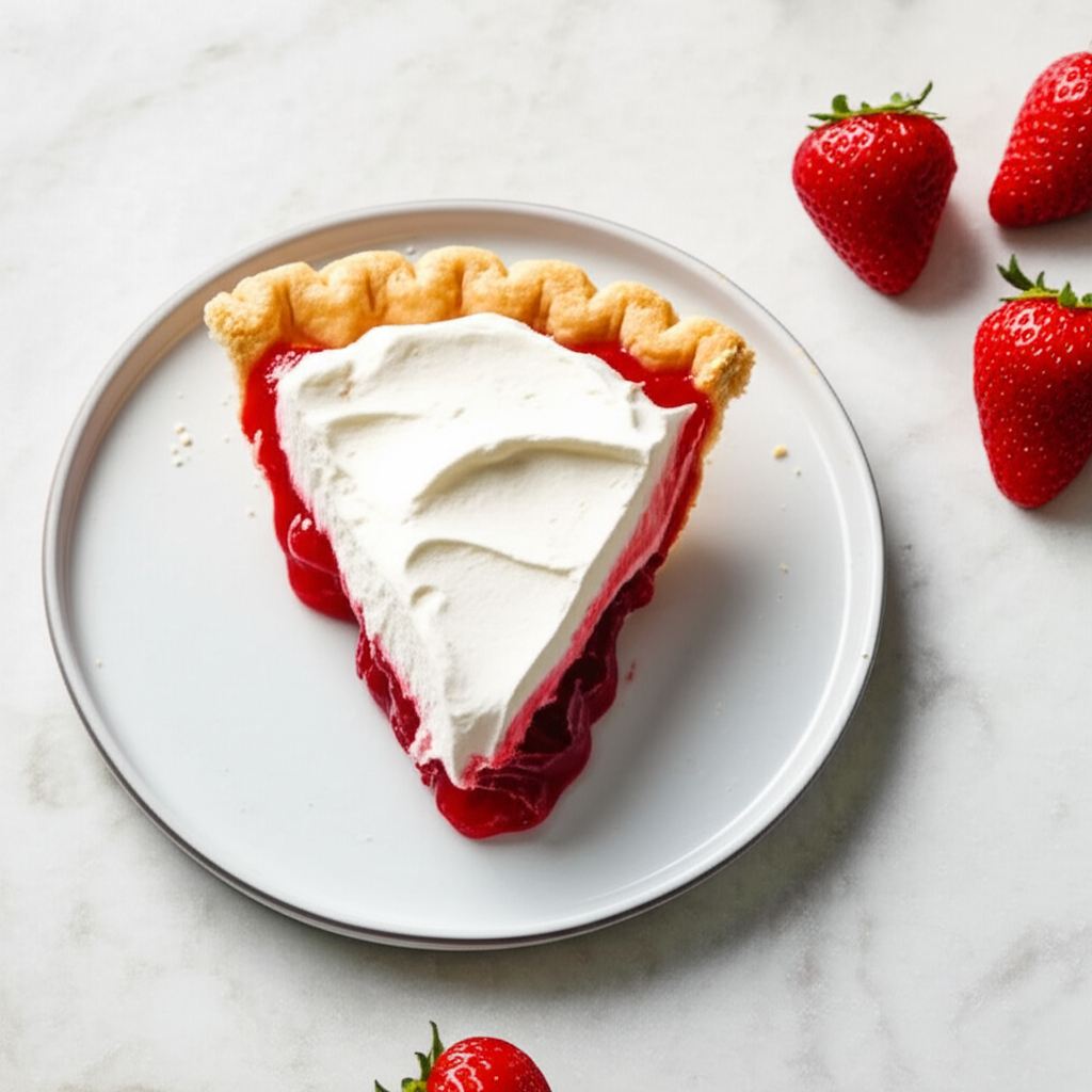 Real Strawberry Pie With French Cream Topping image
