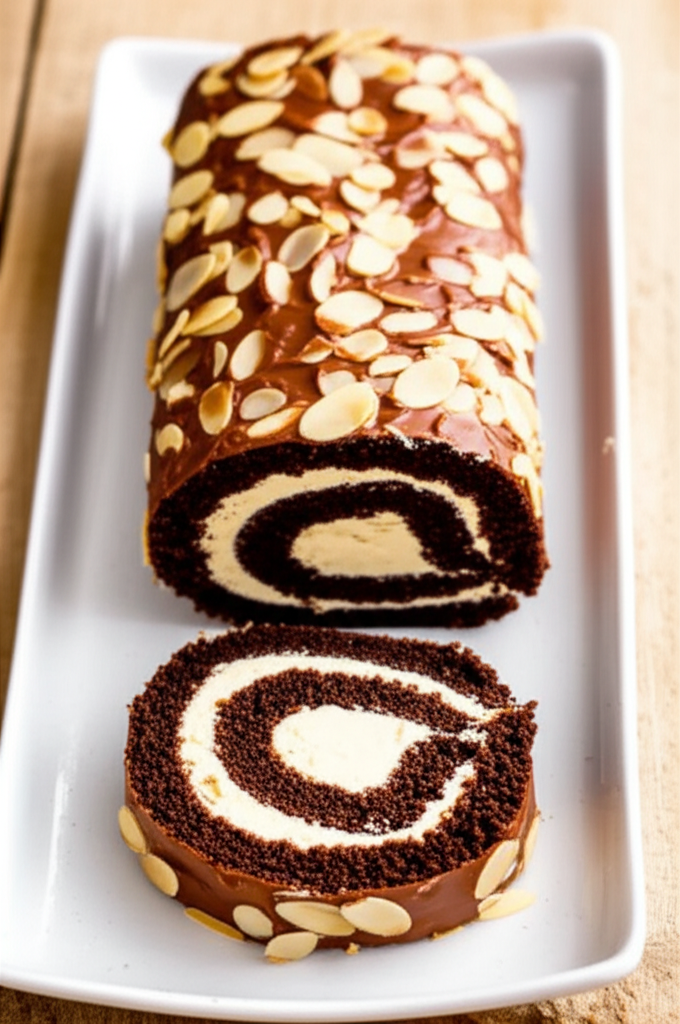 Chocolate Almond Cake Roll image