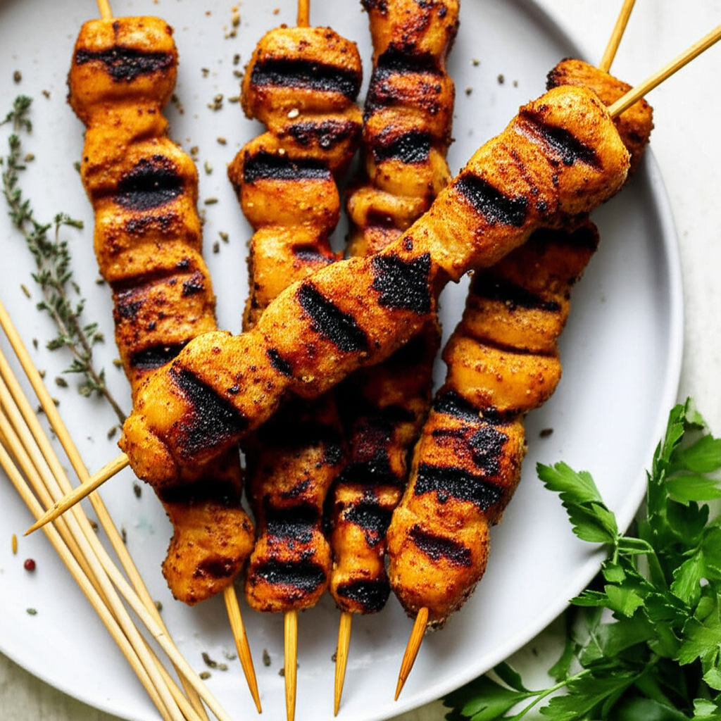 Andalucian Pinchitos Morunos Moorish Saffron Meat Skewers image
