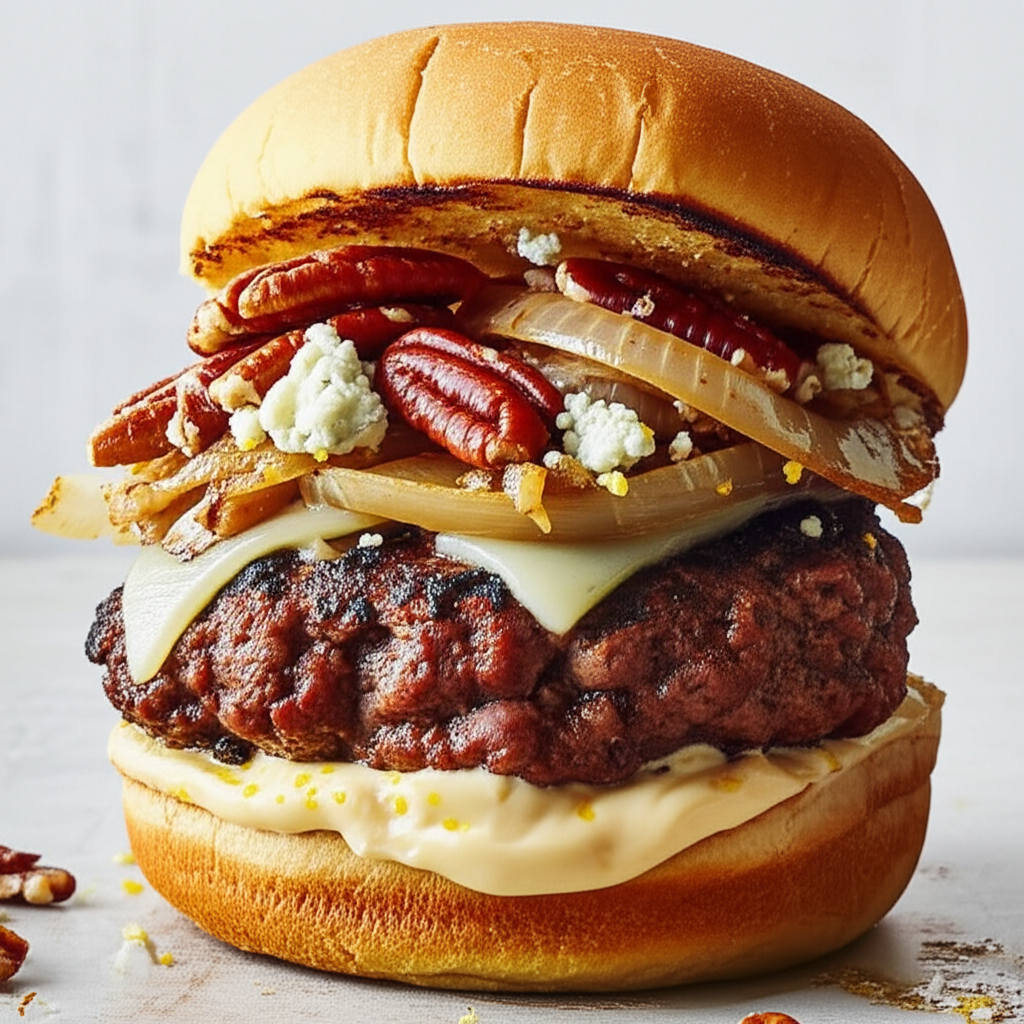 Andouille Beef Burgers With Blue Cheese image