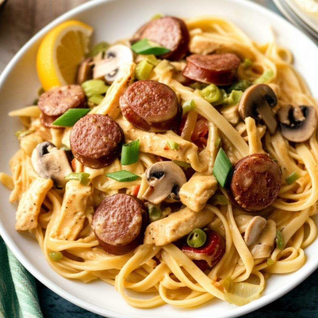 Andouille And Chicken Creole Pasta image