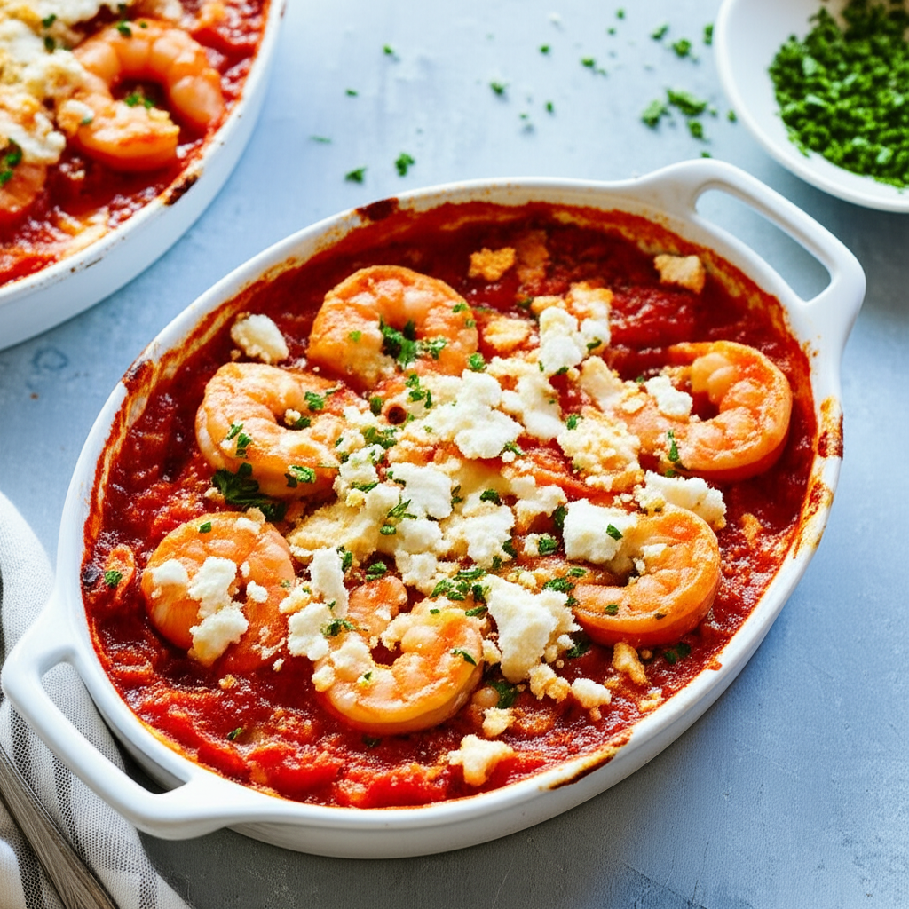 Andros Island Shrimp Baked In Tomato Sauce W Feta image