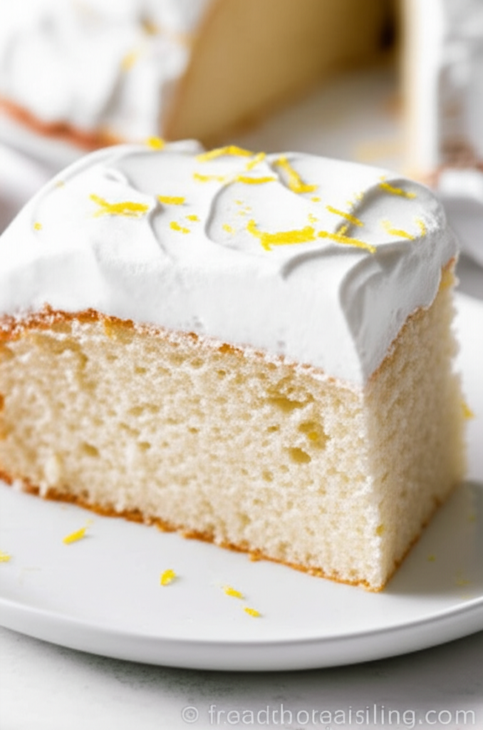 Angel Food Cake With Lemon Meringue Icing image