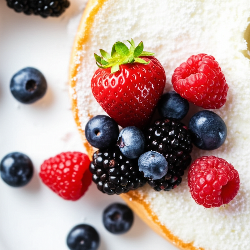 Angel Food Cake With Mixed Berries image