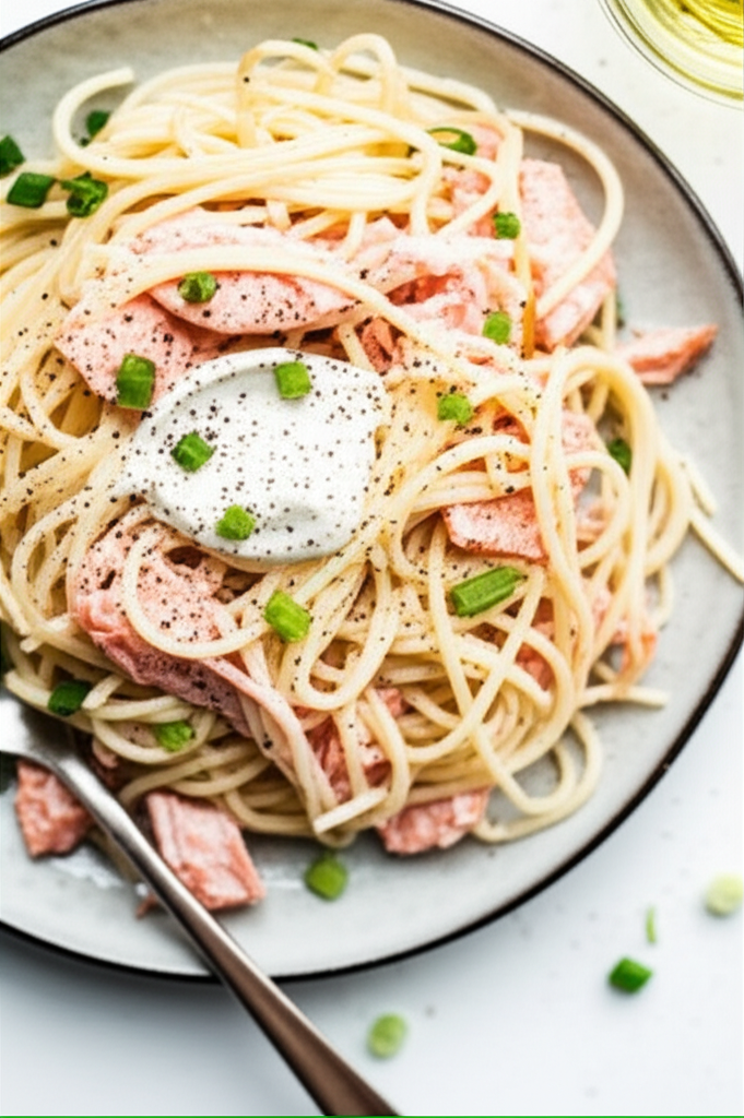 Angel Hair Noodles With Smoked Salmon image